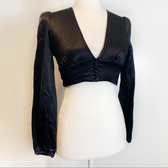 Zara Tops - Zara Cropped Button Front Club Top